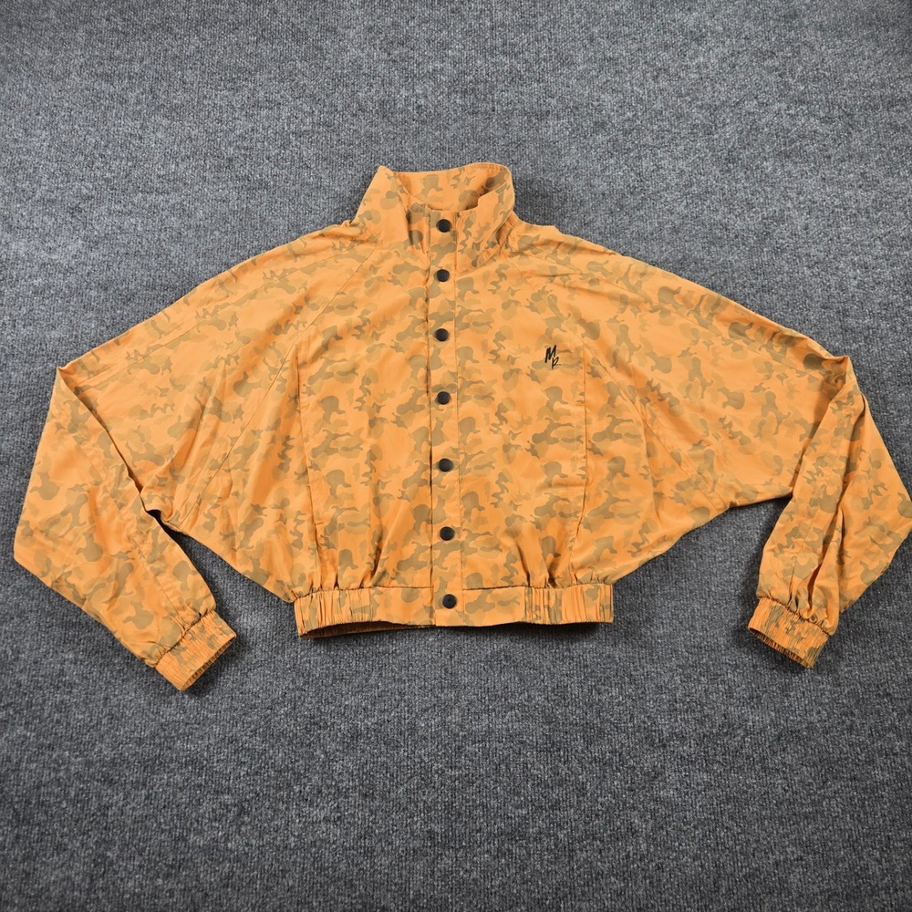 Mistress Rocks Windbreaker Women S Orange Camo Cropped Snap Front